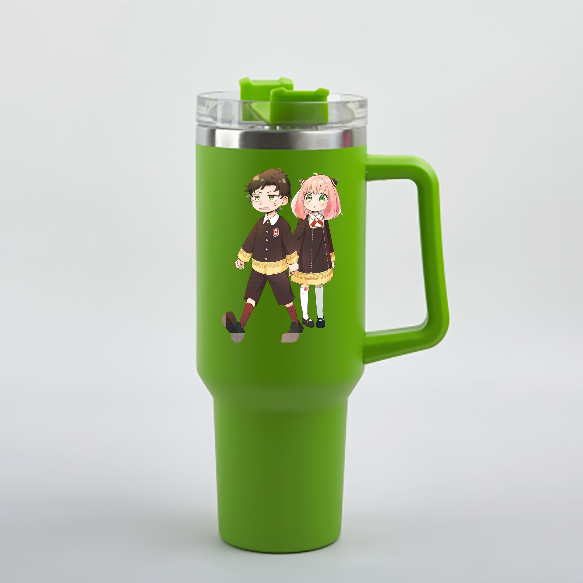 （画像用） SPY×FAMILY间谍家家酒 1200mL車用タンブラー - クリスタルステッカー（プラスチックストロー付き）
